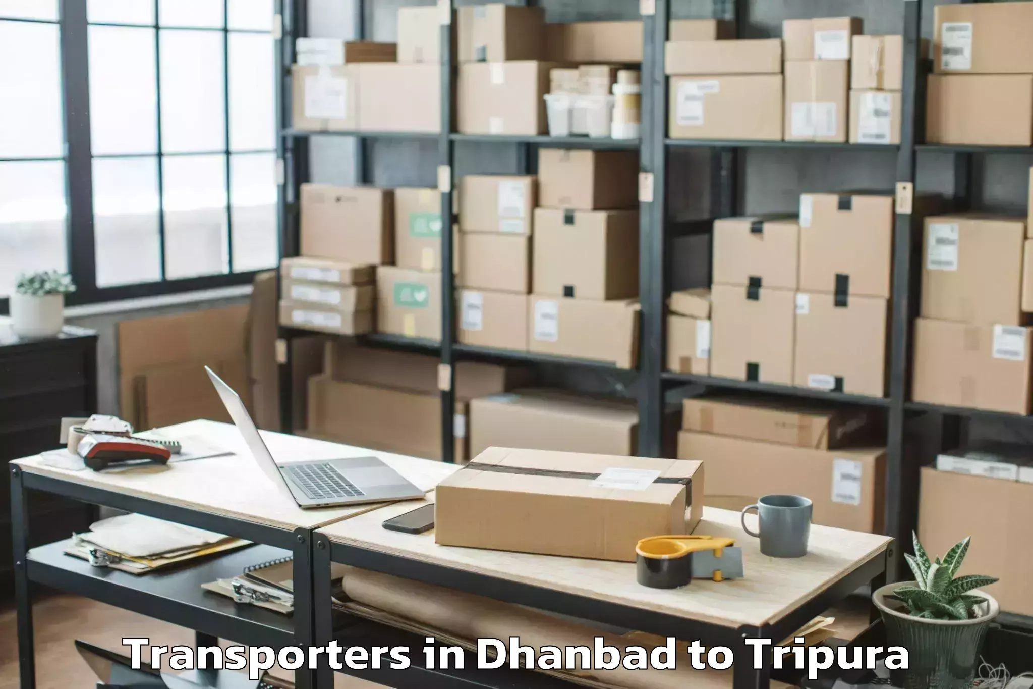 Book Dhanbad to Jampuijala Transporters Online